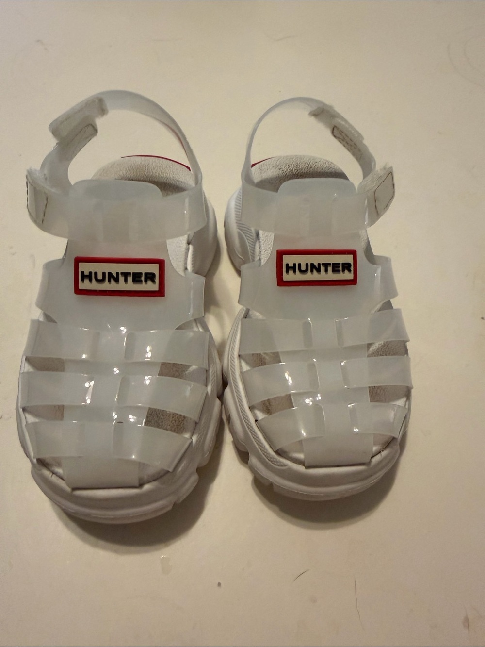 Hunter Kids White Jelly fisherman Sandals